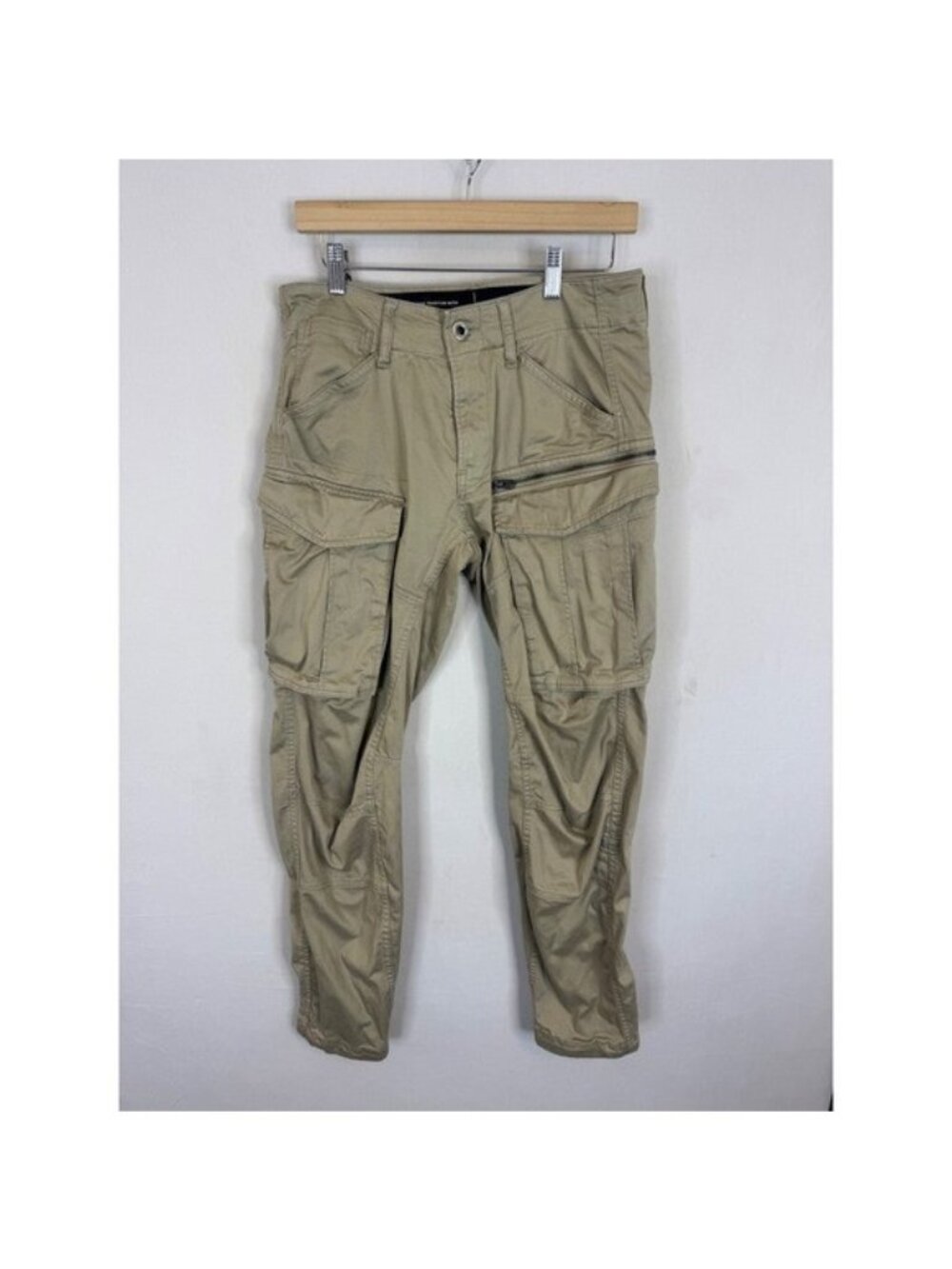 G-Star Raw Rovic Zip 3D Regular Tapered Cargo Pants Khaki Tan 30x32